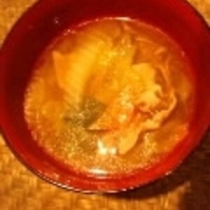 白菜と豚バラのあったか生姜スープ